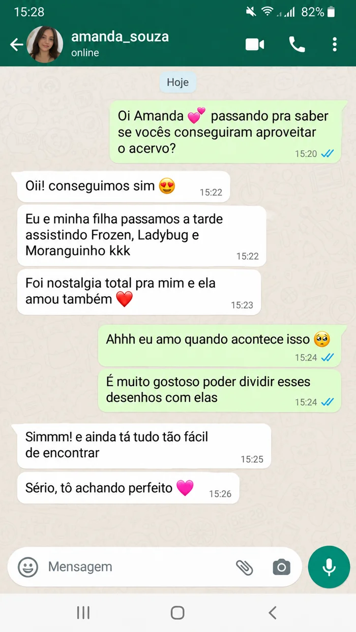 Print de conversa no WhatsApp com depoimento de uma cliente 6